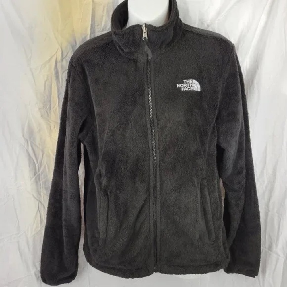 THE NORTH FACE FULL ZIP FLEECE JACKET‎ WOMAN'S MEDIUM DARK GRAY | F2
